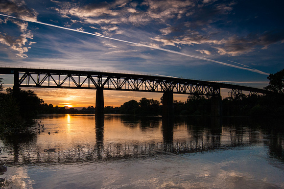 Railroad Bridge Sunrise