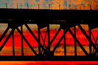 Railroad Bridge Abstract at Sunrise